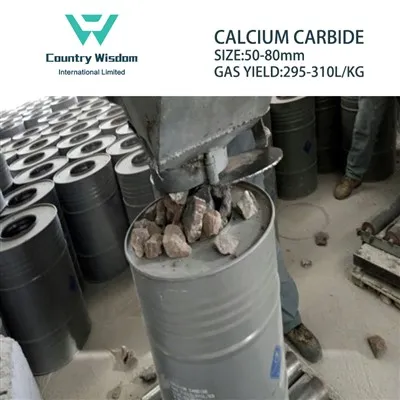 50-80mm 295L-310L/Kg Carburo de calcio Cac2 para sintetizar cloruro de polivinilo (PVC)